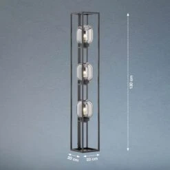 Lámpara De Pie Regi De Vidrio, Gris Humo, 3 Luces -Fischer & Honsel 10000907 2