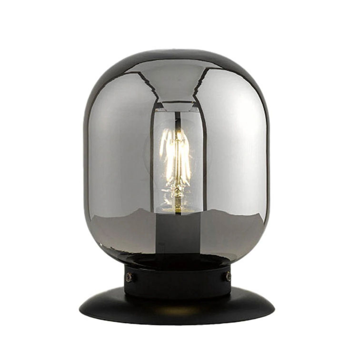 Lámpara De Mesa Regi De Vidrio, Gris Humo 1 Lámpara De Mesa Regi De Vidrio, Gris Humo