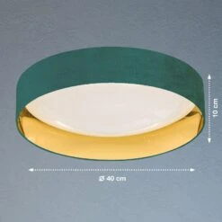 Plafón LED Aura, Turquesa/oro -Fischer & Honsel 10003936 2