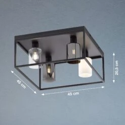 Plafón Iska Con Marco, 4 Luces -Fischer & Honsel 10003991 3