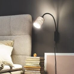 Aplique Maui Brazo Flexible, Pantalla Textil Gris