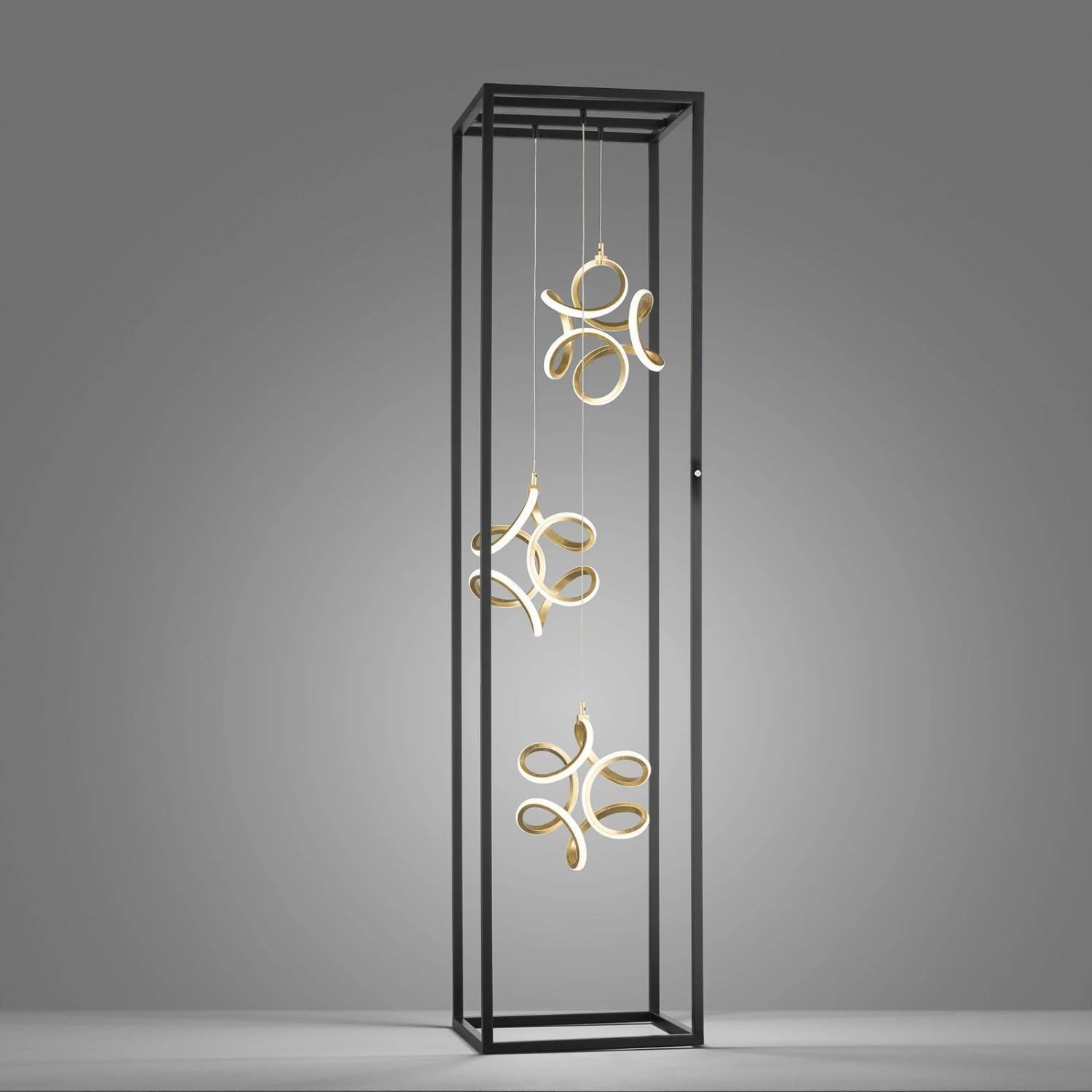 Lámpara De Pie LED Gesa, 3 Elementos Luz En Jaula 3 Lámpara De Pie LED Gesa, 3 Elementos Luz En Jaula - Imagen 3