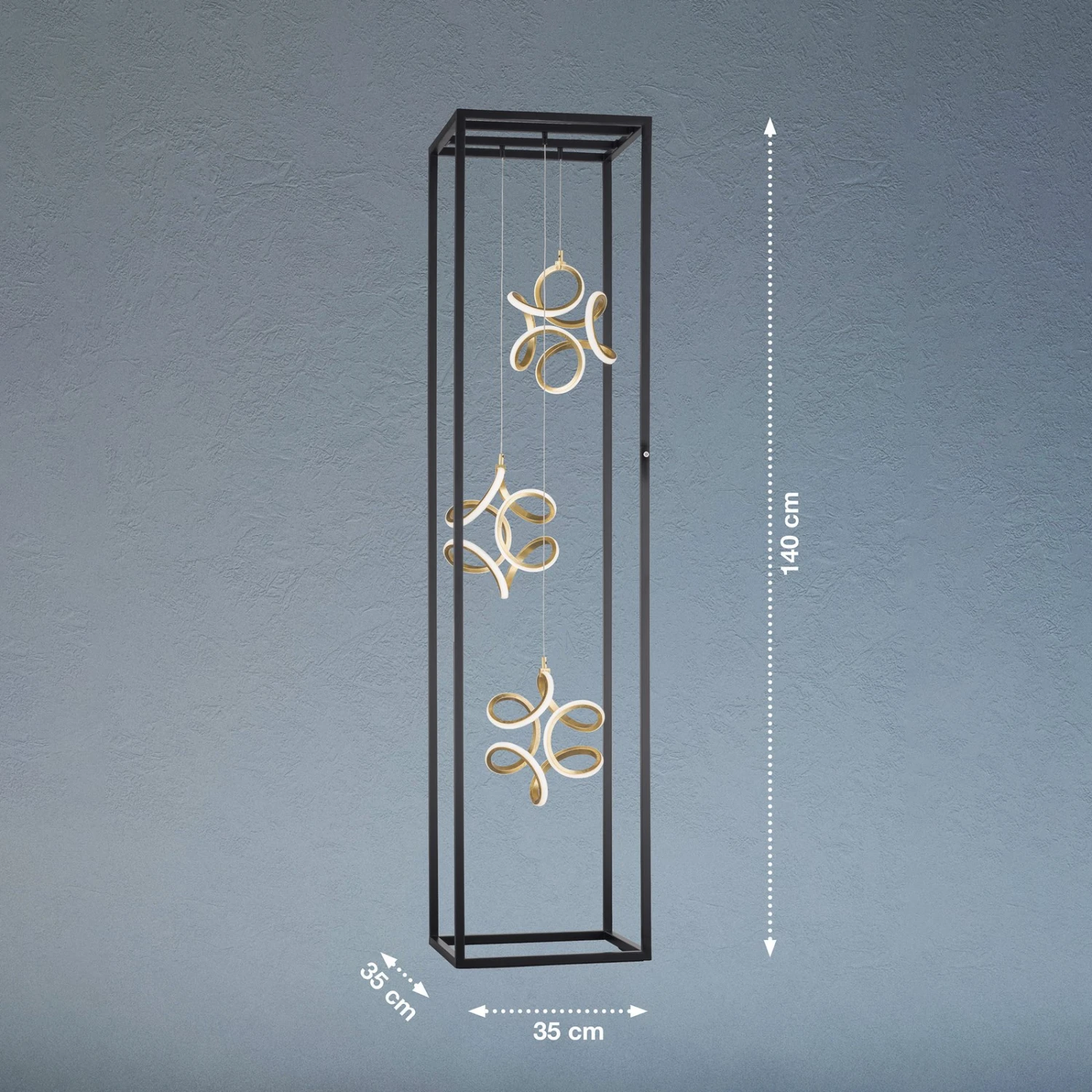 Lámpara De Pie LED Gesa, 3 Elementos Luz En Jaula 4 Lámpara De Pie LED Gesa, 3 Elementos Luz En Jaula - Imagen 4