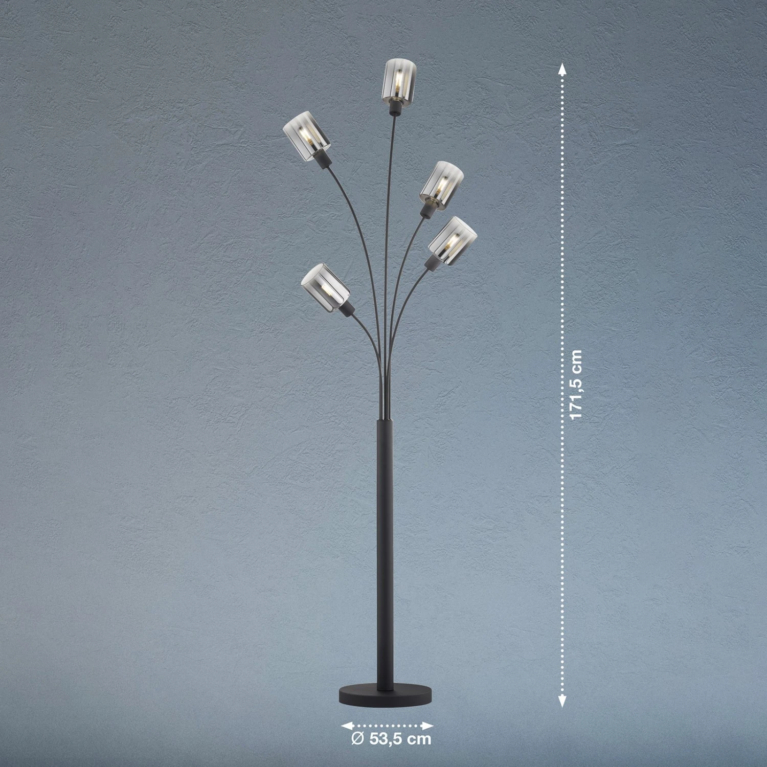 Lámpara De Pie Iska Pantallas De Vidrio, 5 Luces 1 Lámpara De Pie Iska Pantallas De Vidrio, 5 Luces