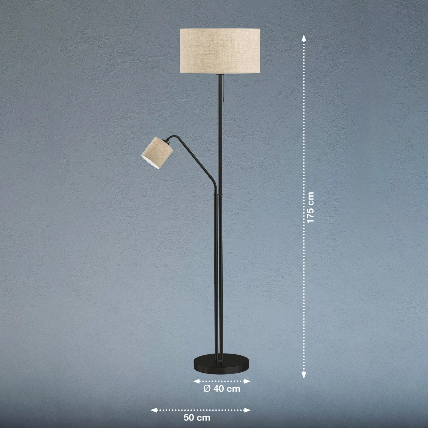 Lámpara De Pie Lotti De Lectura Pantallas Textiles 3 Lámpara De Pie Lotti De Lectura Pantallas Textiles - Imagen 3