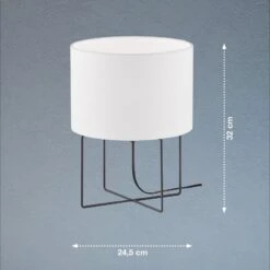 Lámpara De Mesa Java Con Pantalla De Lino Blanco 5 Lámpara De Mesa Java Con Pantalla De Lino Blanco -Fischer & Honsel 10004408 2