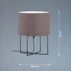 Lámpara De Mesa Java Con Pantalla De Lino Gris 5 Lámpara De Mesa Java Con Pantalla De Lino Gris -Fischer & Honsel 10004409 2
