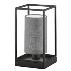 Lámpara De Mesa Gilli Pantalla De Lino Gris