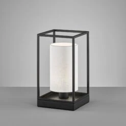 Lámpara De Mesa Gilli Con Pantalla De Lino Blanco 6 Lámpara De Mesa Gilli Con Pantalla De Lino Blanco -Fischer & Honsel 10004412 2