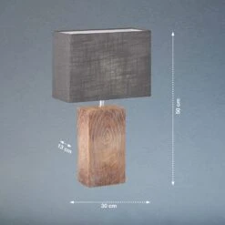 Lámpara De Mesa Bronco Pantalla De Lino Alto 50 Cm -Fischer & Honsel 10004414 2