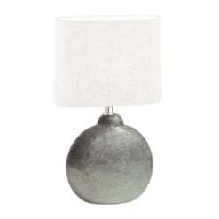 De Mesa Tobse Plata Envejecido/blanco Altura 39 Cm