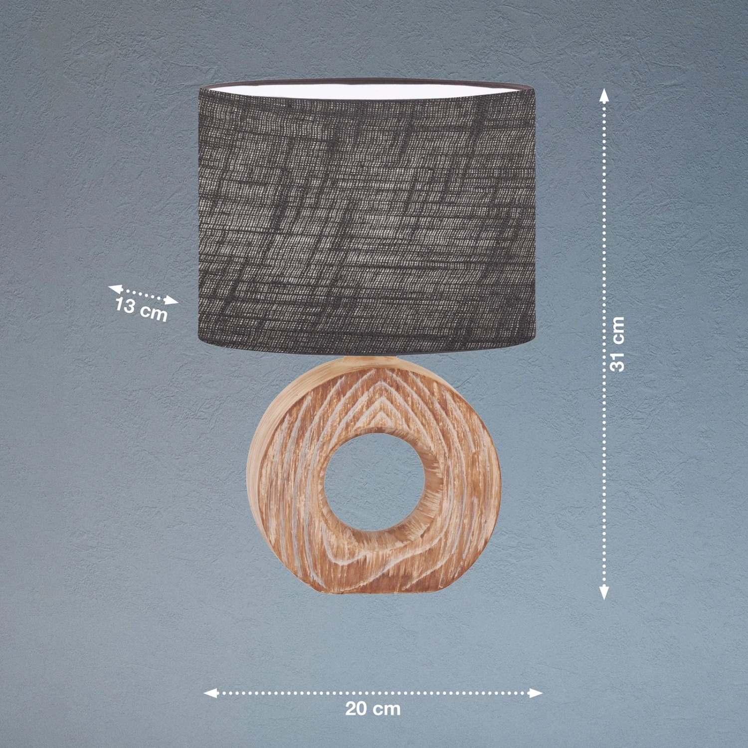 Lámpara De Mesa Hanke Altura 31 Cm Pantalla Gris 1 Lámpara De Mesa Hanke Altura 31 Cm Pantalla Gris