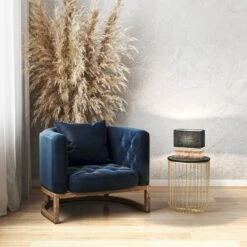 Fischer & Honsel 29 Lámpara De Mesa Hauke Pantalla De Lino 18x13 Cm