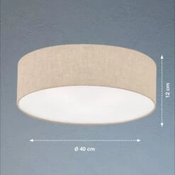 Plafón Textil Thor, Arena, Ø 40cm 5 Plafón Textil Thor, Arena, Ø 40cm -Fischer & Honsel 10010432 2