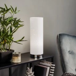 Lámpara De Mesa Tubular Thor Blanco