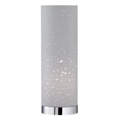 Fischer & Honsel 35 Lámpara De Mesa Thor, Altura 35 Cm, Gris/cromo