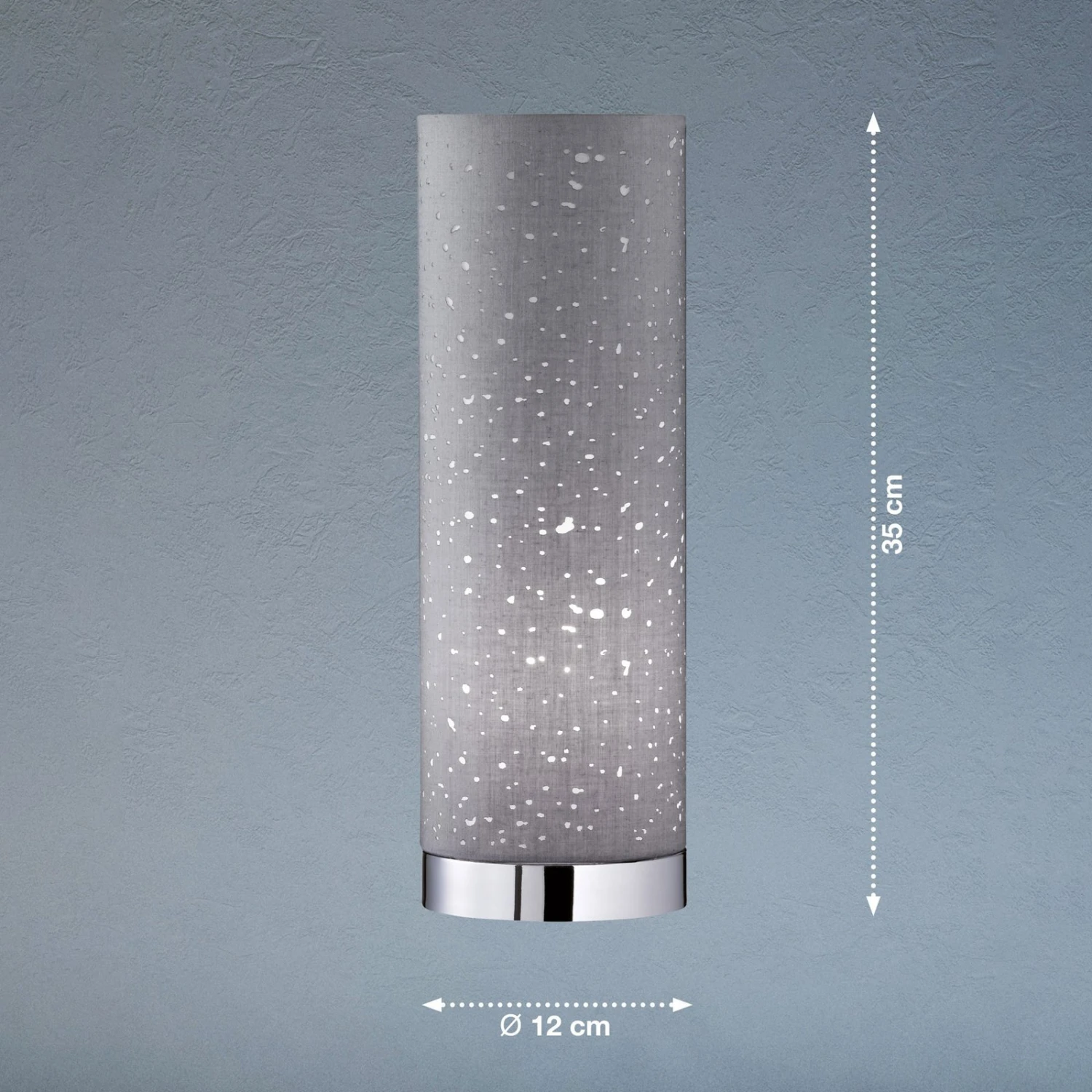 Lámpara De Mesa Thor, Altura 35 Cm, Gris/cromo 4 Lámpara De Mesa Thor, Altura 35 Cm, Gris/cromo - Imagen 4