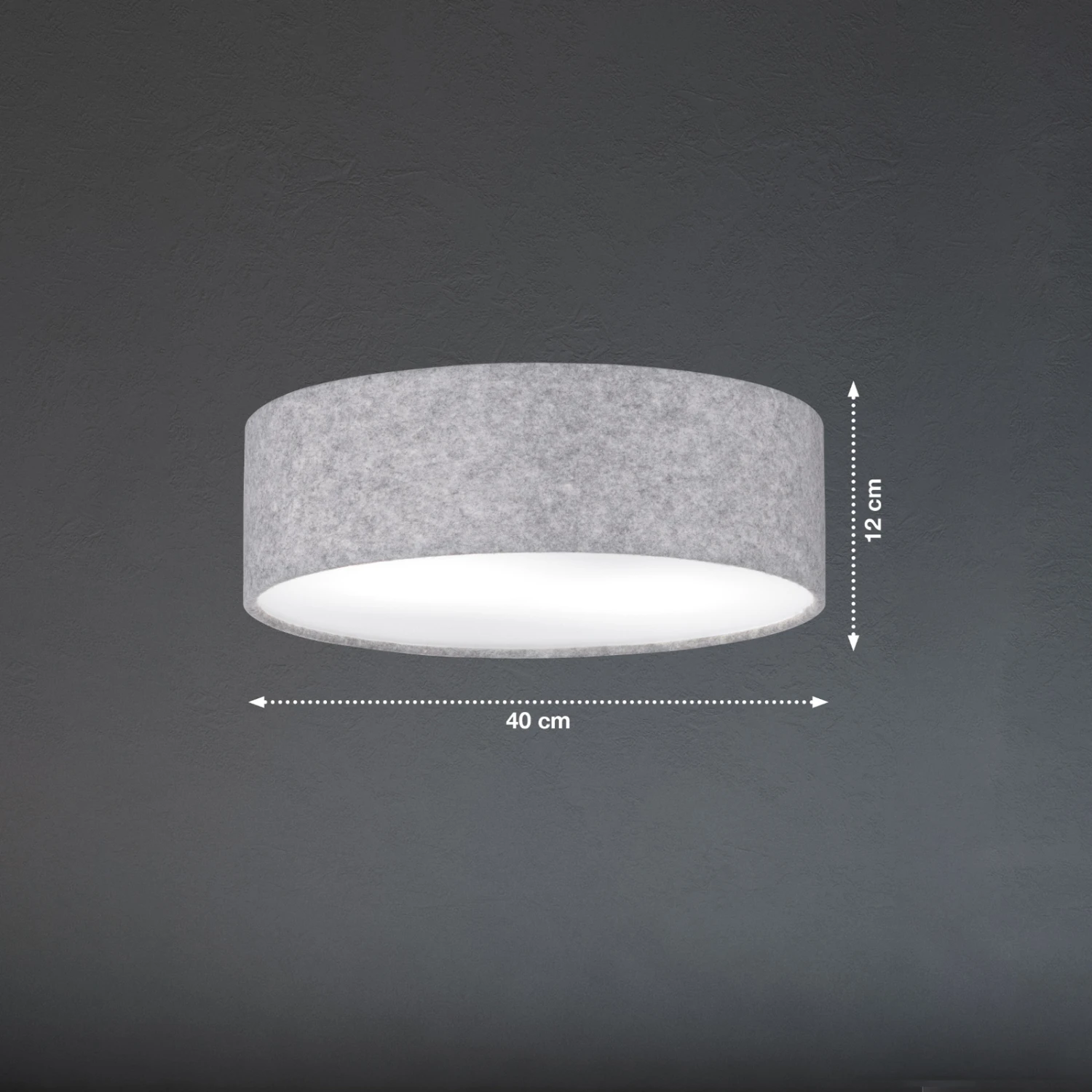 Lámpara De Techo De Fieltro Gris Balder 2 Lámpara De Techo De Fieltro Gris Balder - Imagen 2
