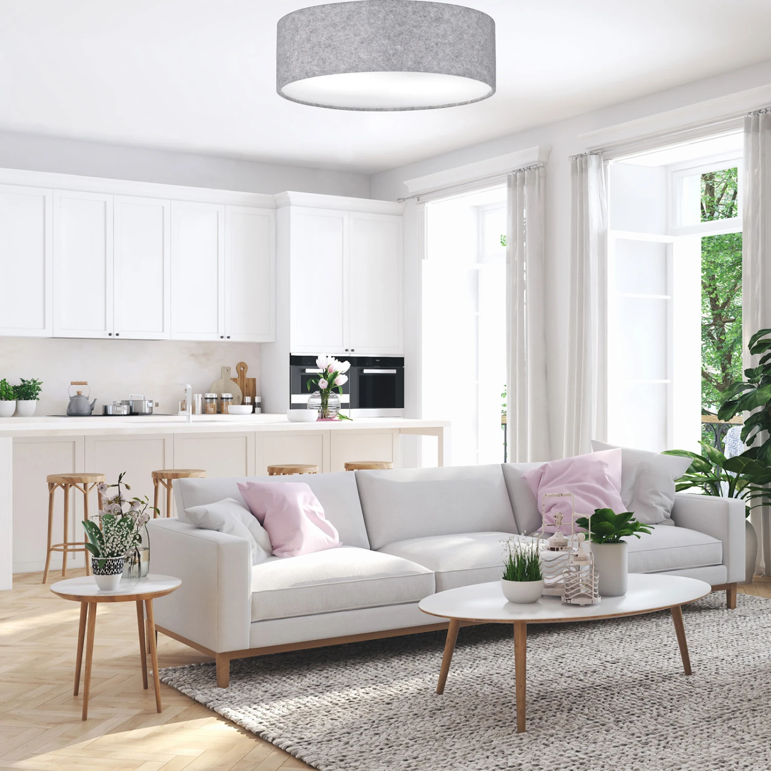 Lámpara De Techo De Fieltro Gris Balder 1 Lámpara De Techo De Fieltro Gris Balder