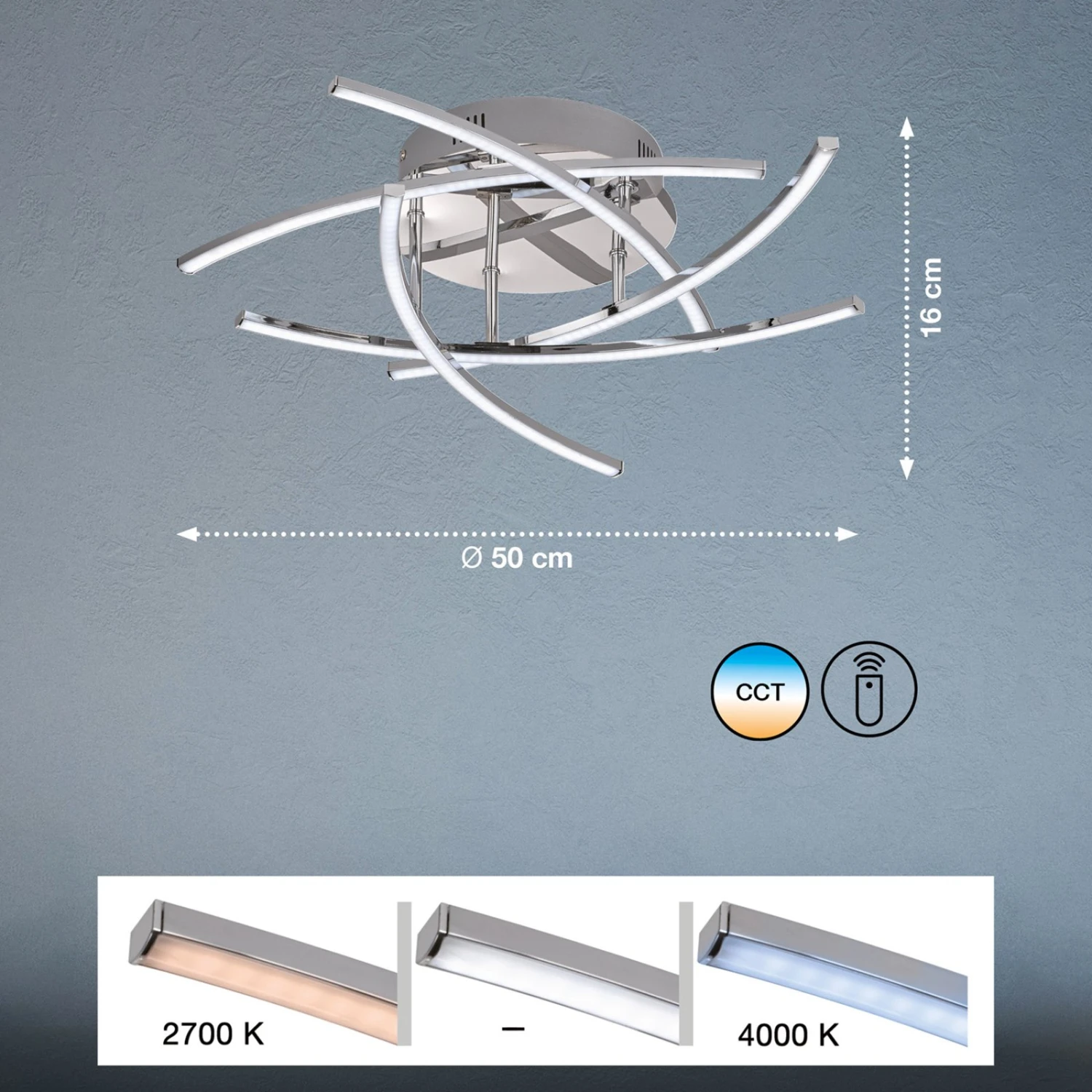 Lámpara LED De Techo Cross Tunable White 5 Luces 5 Lámpara LED De Techo Cross Tunable White 5 Luces - Imagen 5