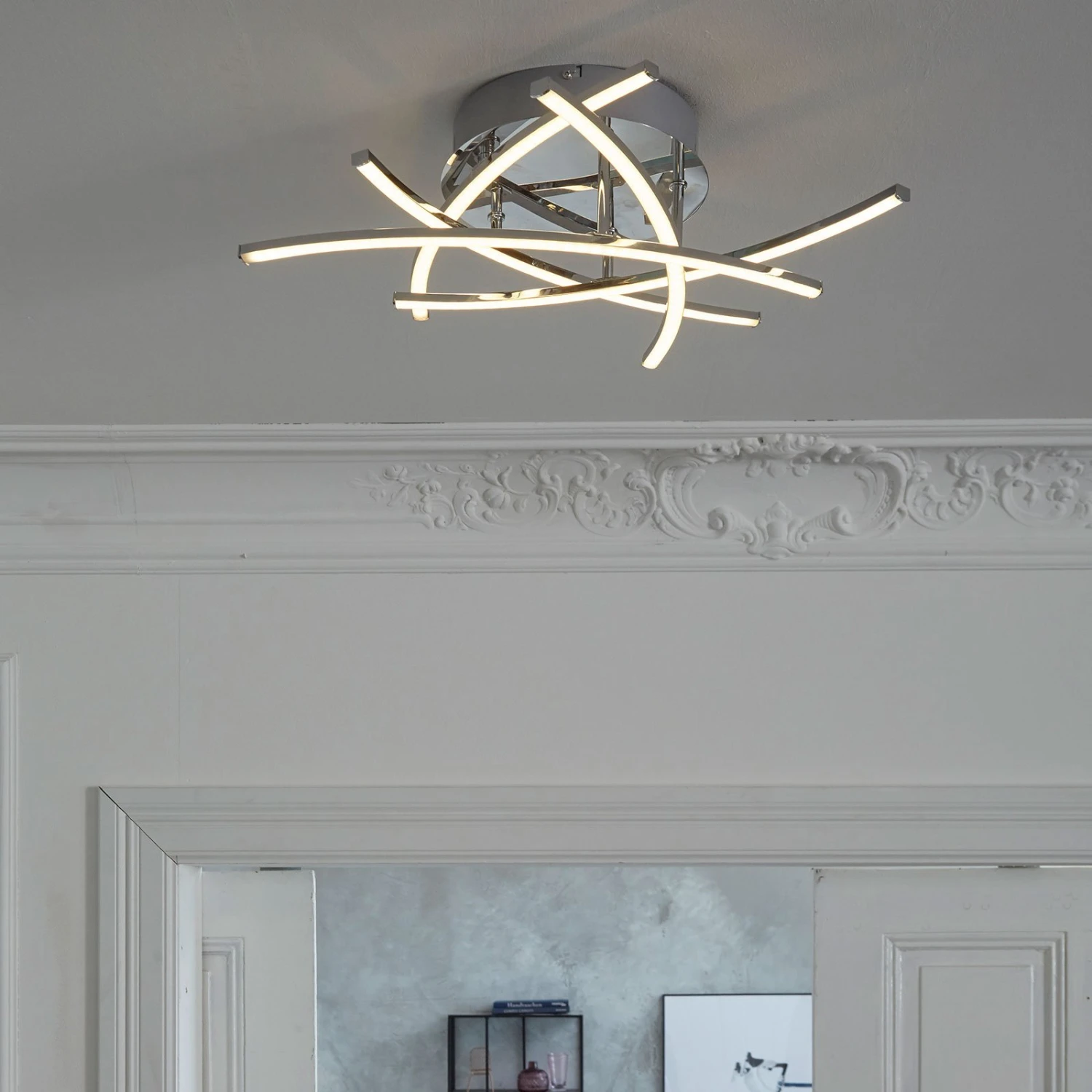 Lámpara LED De Techo Cross 5 Luces, Cromo 3 Lámpara LED De Techo Cross 5 Luces, Cromo - Imagen 3