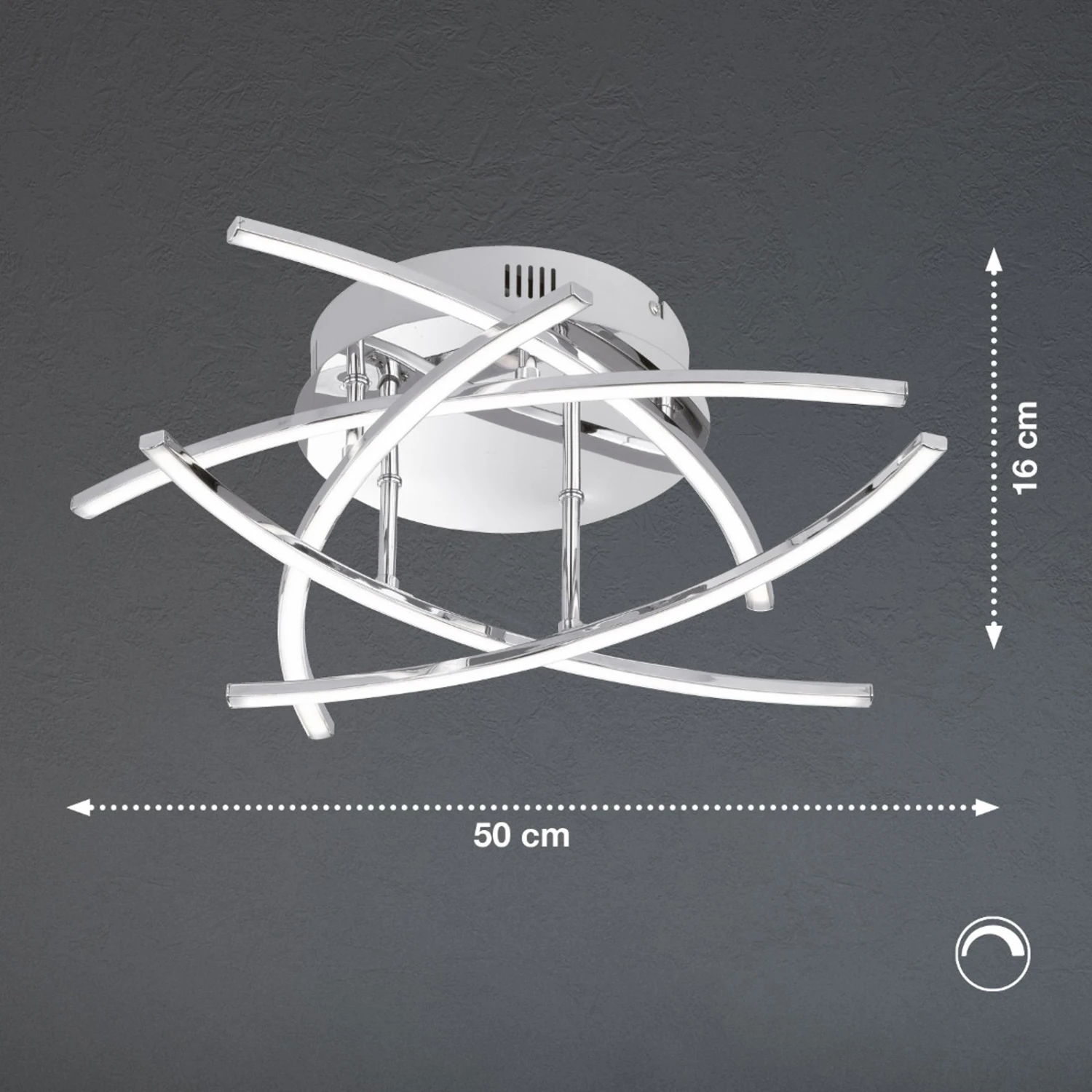 Lámpara LED De Techo Cross 5 Luces, Cromo 10 Lámpara LED De Techo Cross 5 Luces, Cromo - Imagen 10