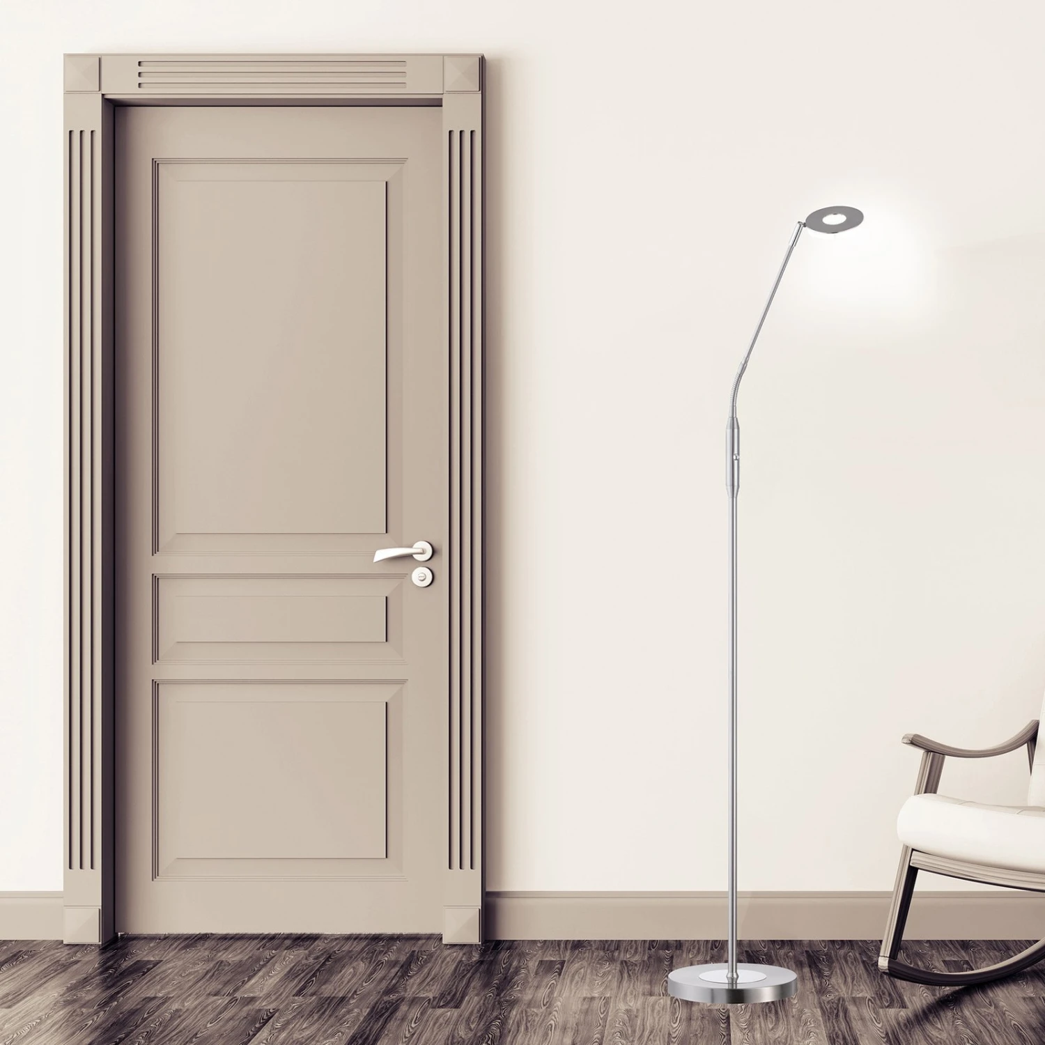 Lámpara De Pie LED Dent, CCT, 1 Luz, Níquel 2 Lámpara De Pie LED Dent, CCT, 1 Luz, Níquel - Imagen 2