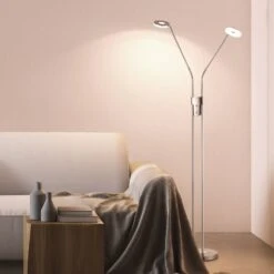 Lámpara De Pie LED Dent, CCT, 2 Luces, Níquel 17 Lámpara De Pie LED Dent, CCT, 2 Luces, Níquel -Fischer & Honsel 4581601 5