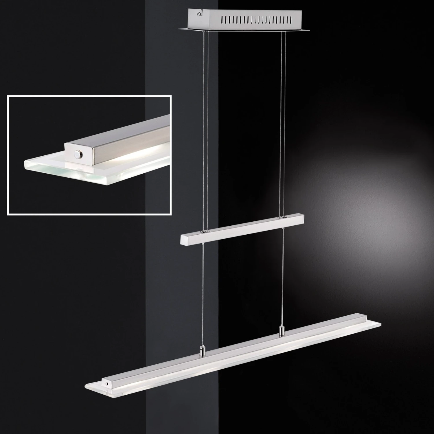 Lámpara LED Tenso Con Potenciómetro, Níquel 64cm 3 Lámpara LED Tenso Con Potenciómetro, Níquel 64cm - Imagen 3