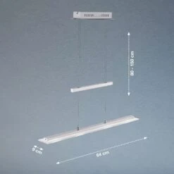 Lámpara LED Tenso Con Potenciómetro, Níquel 64cm 8 Lámpara LED Tenso Con Potenciómetro, Níquel 64cm -Fischer & Honsel 4581613 3