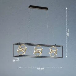 Lámpara Colgante LED Gesa Jaula De Metal, 3 Luces -Fischer & Honsel 4581641 4