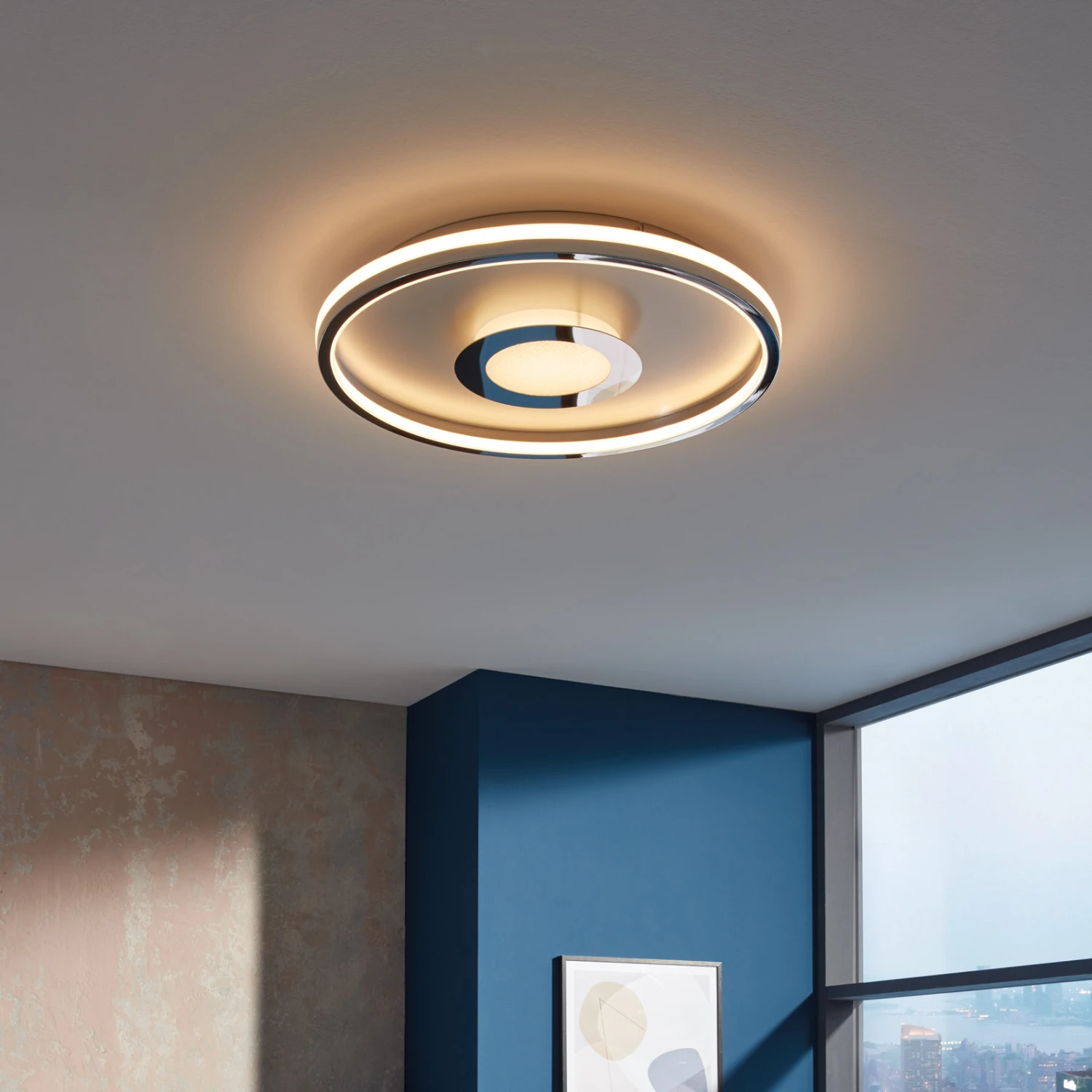 Lámpara LED De Techo Bug Redonda, Cromo, 81cm 2 Lámpara LED De Techo Bug Redonda, Cromo, 81cm - Imagen 2