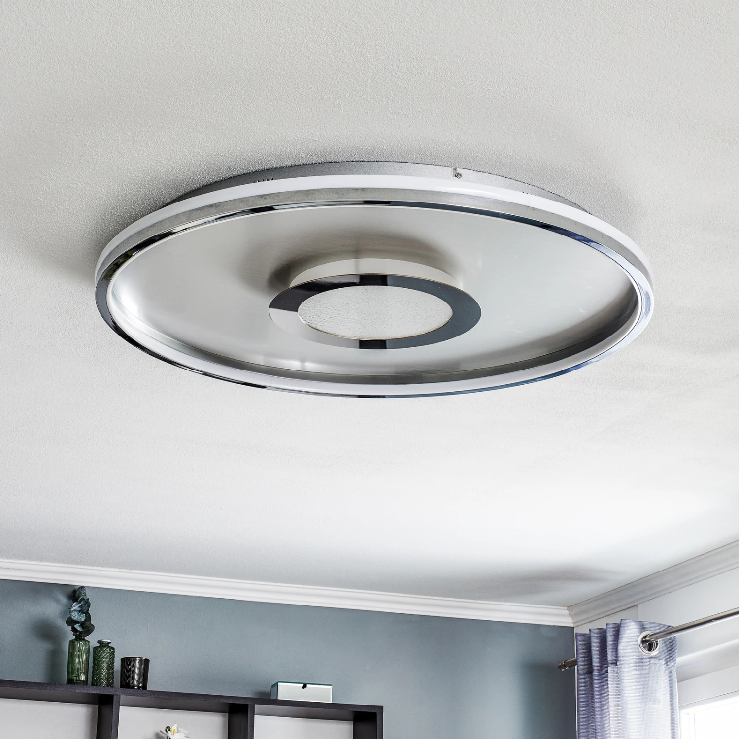 Lámpara LED De Techo Bug Redonda, Cromo, 81cm 1 Lámpara LED De Techo Bug Redonda, Cromo, 81cm