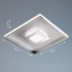 Lámpara De Techo LED Bug Cuadrada, Cromo 40x40cm -Fischer & Honsel 4581660 5