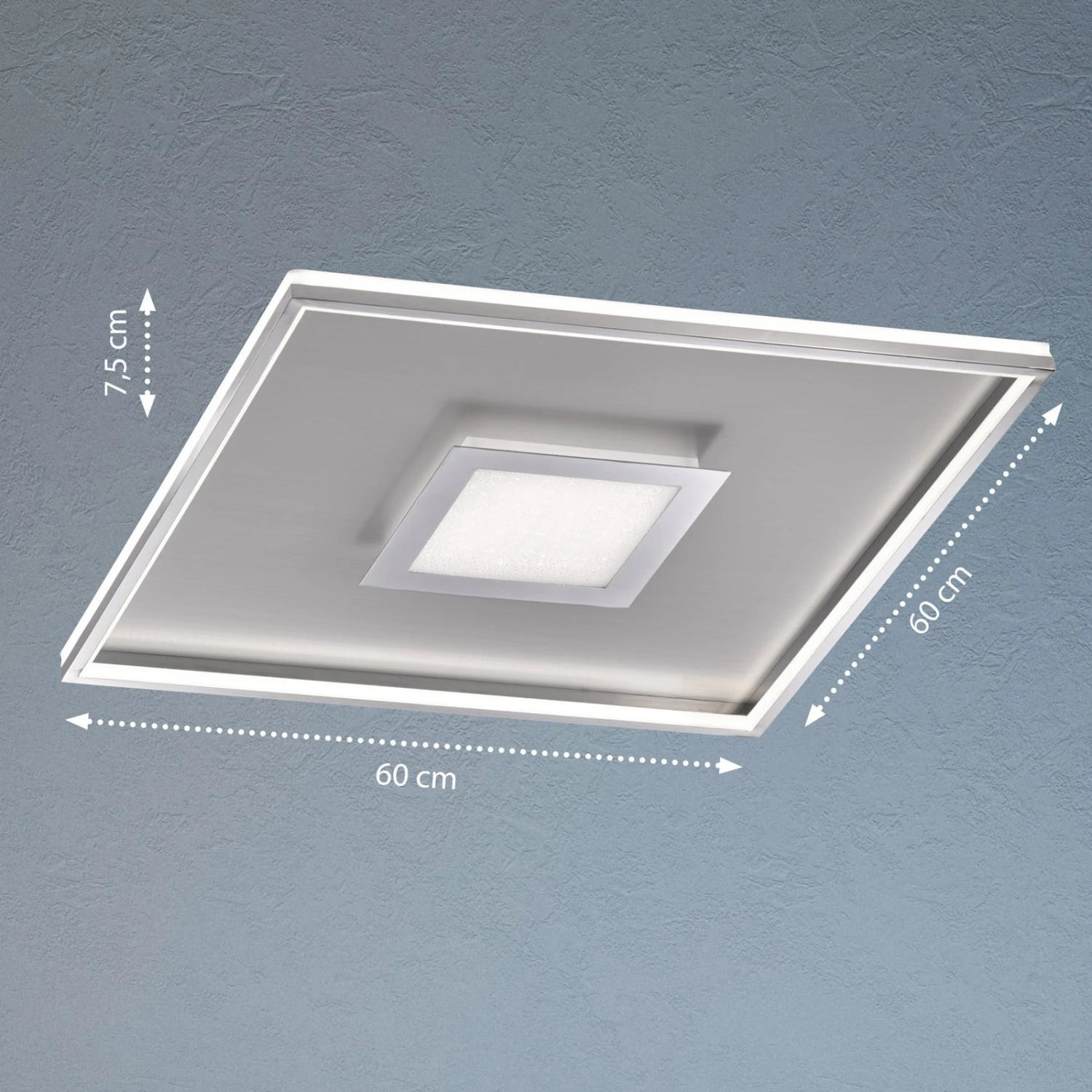 Lámpara De Techo LED Bug Cuadrada, Cromo 60x60cm 4 Lámpara De Techo LED Bug Cuadrada, Cromo 60x60cm - Imagen 4