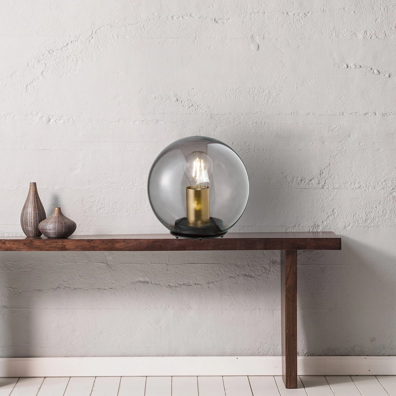 Lámpara De Mesa Dini, Pantalla Bola Vidrio, 20cm 3 Lámpara De Mesa Dini, Pantalla Bola Vidrio, 20cm - Imagen 3