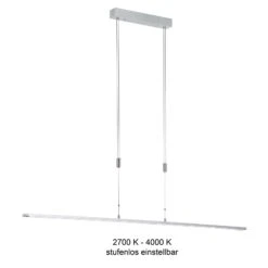 Colgante LED Metz, Dimmer, Largo 160 Cm, Aluminio 9 Colgante LED Metz, Dimmer, Largo 160 Cm, Aluminio -Fischer & Honsel 4581801 3