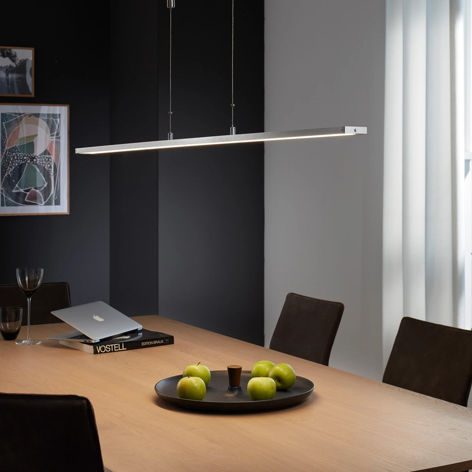 Colgante LED Metz, Dimmer, Largo 160 Cm, Aluminio 5 Colgante LED Metz, Dimmer, Largo 160 Cm, Aluminio - Imagen 5