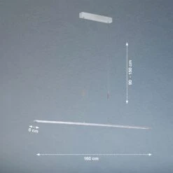Colgante LED Metz, Dimmer, Largo 160 Cm, Aluminio 11 Colgante LED Metz, Dimmer, Largo 160 Cm, Aluminio -Fischer & Honsel 4581801 5