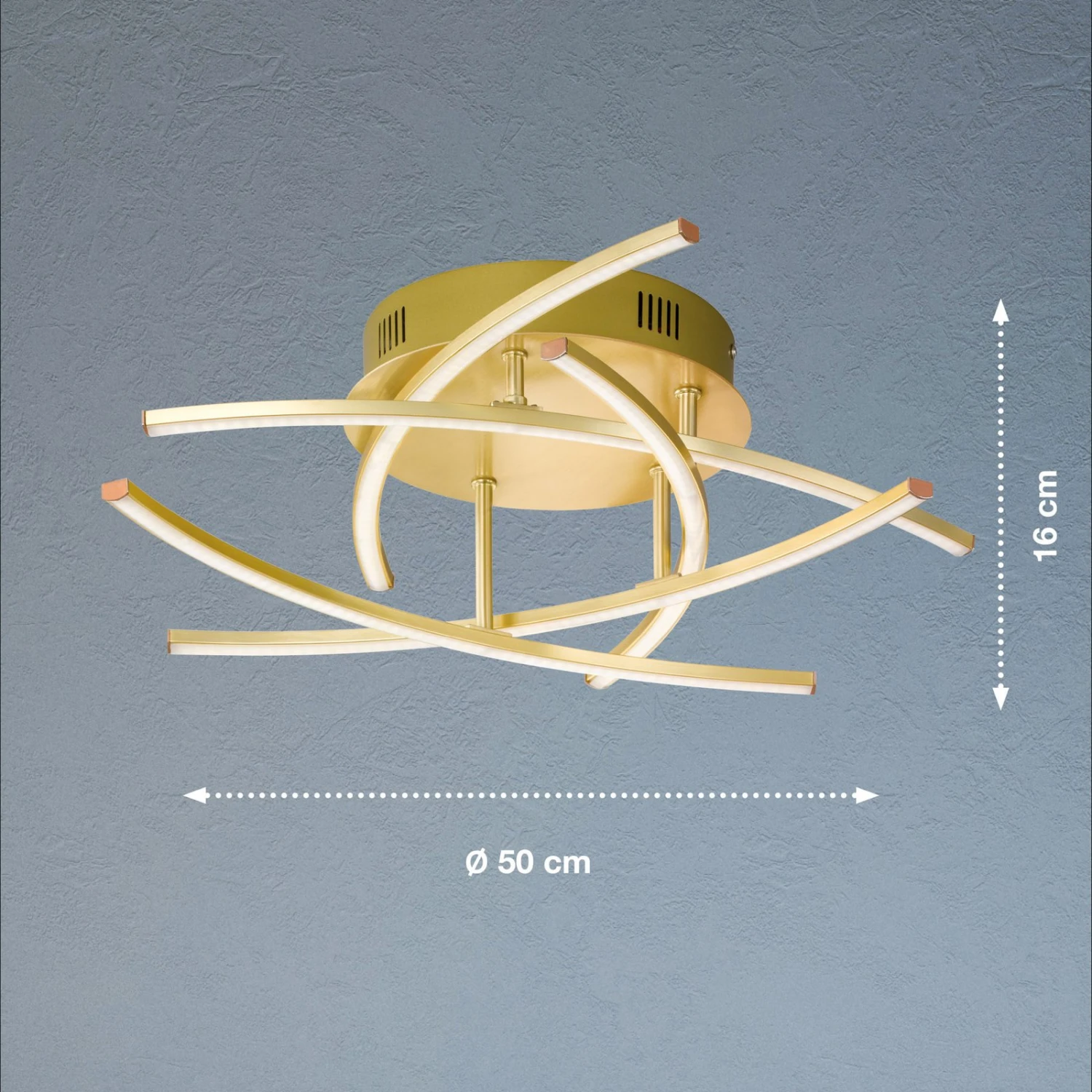 Plafón LED Cross Tunable White, 5 Luces, Latón 8 Plafón LED Cross Tunable White, 5 Luces, Latón - Imagen 8