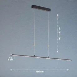 Lámpara Colgante LED Metz TW CCT Largo 160cm Negro -Fischer & Honsel 4581892 9