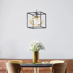 Lámpara Colgante LED Gesa Con Jaula Metálica 1 Luz 10 Lámpara Colgante LED Gesa Con Jaula Metálica 1 Luz -Fischer & Honsel 4581893 4