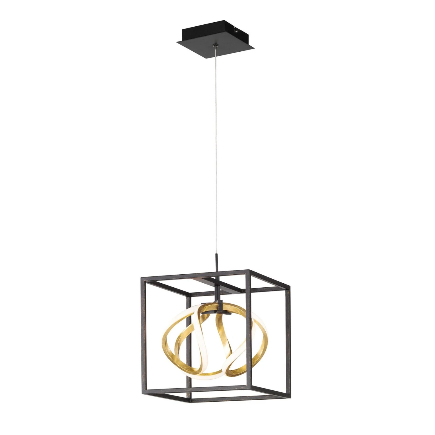 Lámpara Colgante LED Gesa Con Jaula Metálica 1 Luz 1 Lámpara Colgante LED Gesa Con Jaula Metálica 1 Luz