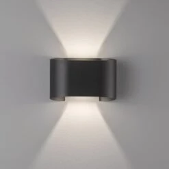 Aplique LED Wall, 2 Luces, Redondo, Negro