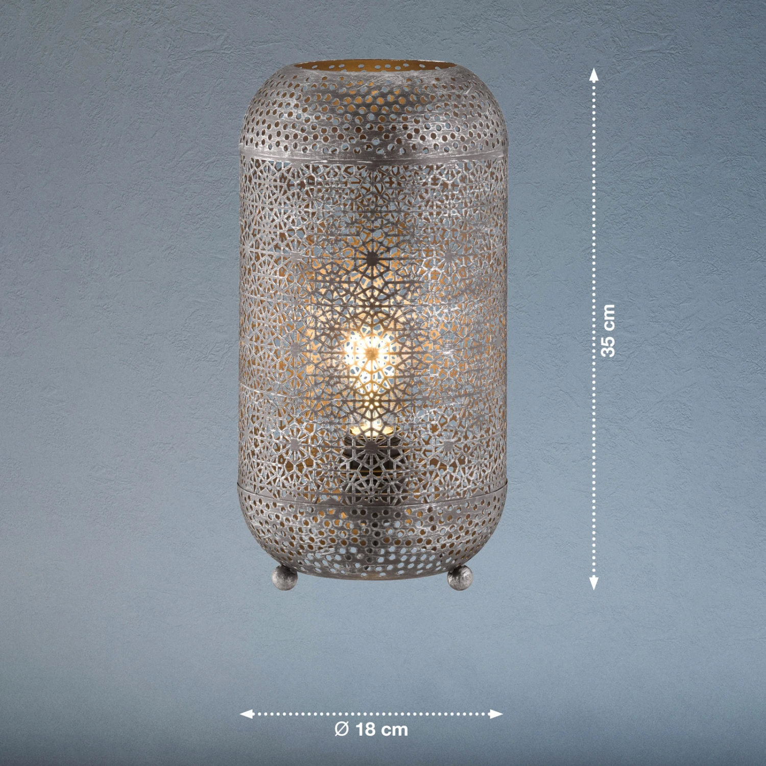 Lámpara De Mesa Velvet, Alto 35 Cm, Ø 18 Cm 2 Lámpara De Mesa Velvet, Alto 35 Cm, Ø 18 Cm - Imagen 2