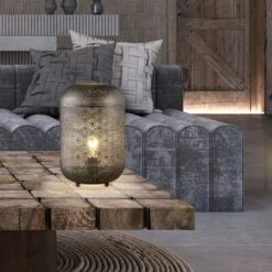 Fischer & Honsel 39 Lámpara De Mesa Velvet, Alto 39 Cm, Ø 25 Cm