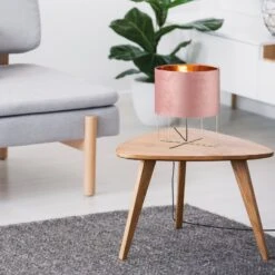 Lámpara De Mesa Aura, Terciopelo, Alto 32 Cm, Rosa 5 Lámpara De Mesa Aura, Terciopelo, Alto 32 Cm, Rosa -Fischer & Honsel 4581925 2