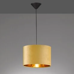 Lámpara Colgante Aura, Terciopelo Ø 30 Cm Amarillo 6 Lámpara Colgante Aura, Terciopelo Ø 30 Cm Amarillo -Fischer & Honsel 4581939 2