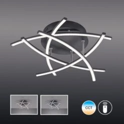 Plafón LED Cross, Tunable White, 5 Luces, Negro -Fischer & Honsel 4581957 2