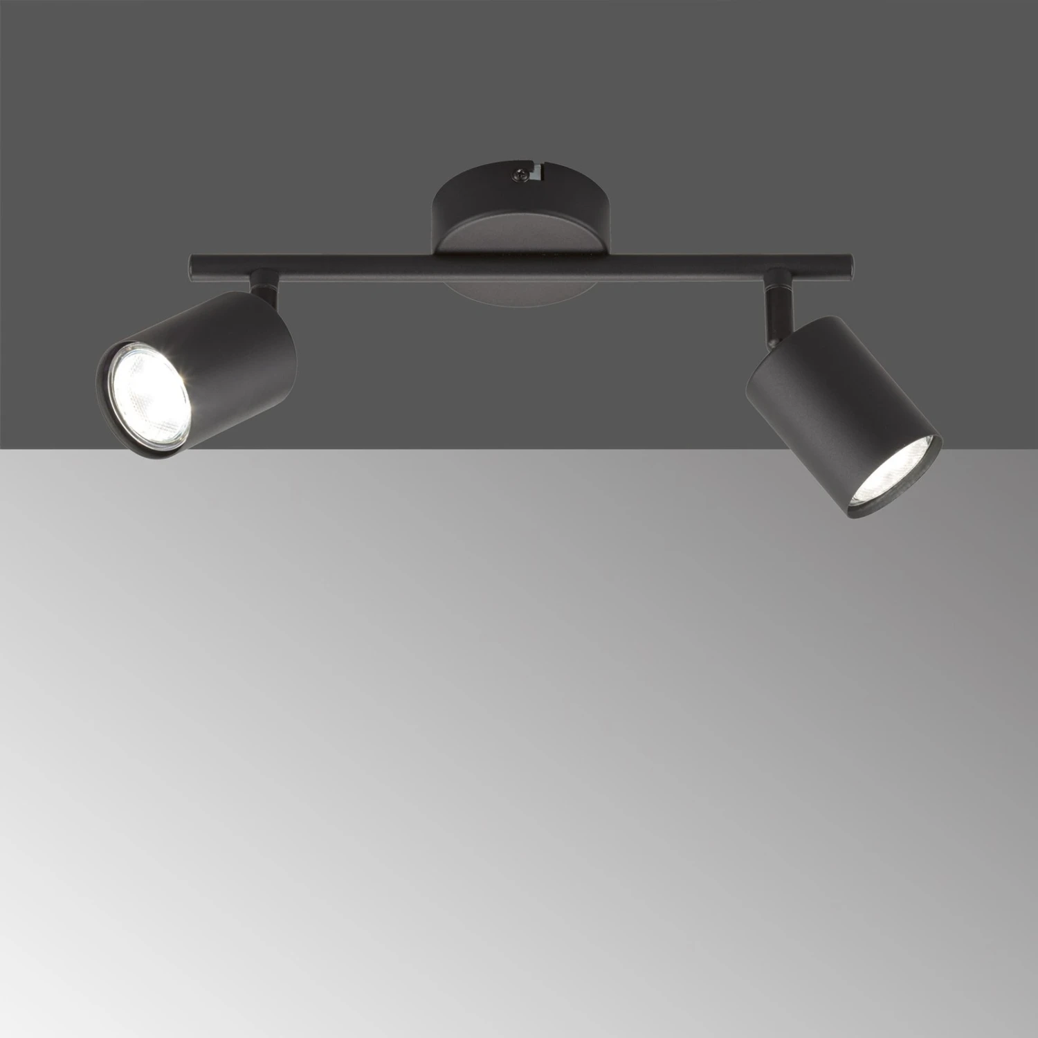 Foco De Techo LED Vano Negro, 2 Luces 1 Foco De Techo LED Vano Negro, 2 Luces